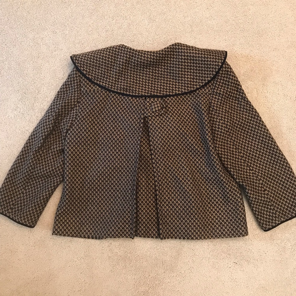 Amanda Smith Suit Jacket Dress Jacket Womens Size 12 Medium Brown Black Pockets - Picture 3 of 12